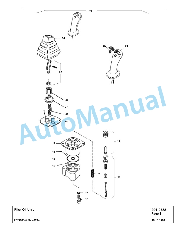 Komatsu PC3000-6 Hydraulic Mining Excavator Parts Manual G46204-5