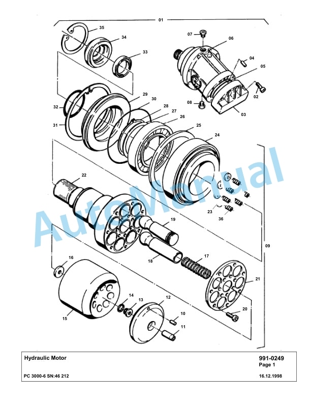 Komatsu PC3000-6 Hydraulic Mining Excavator Parts Manual G46212-5