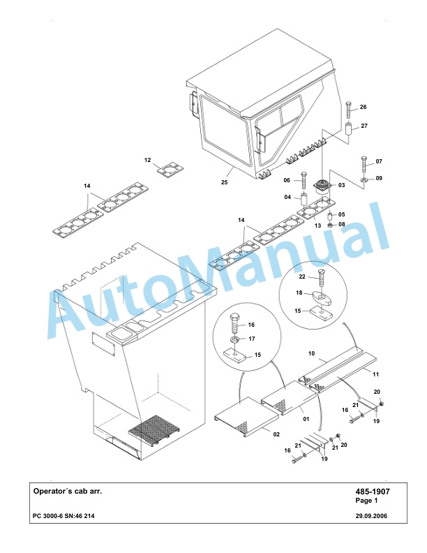 Komatsu PC3000-6 Hydraulic Mining Excavator Parts Manual G46214-3
