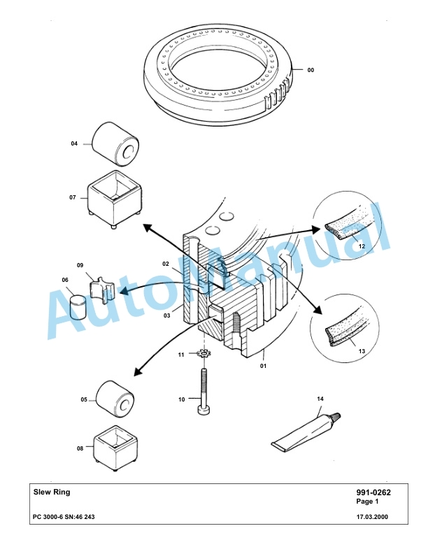 Komatsu PC3000-6 Hydraulic Mining Excavator Parts Manual G46243-5