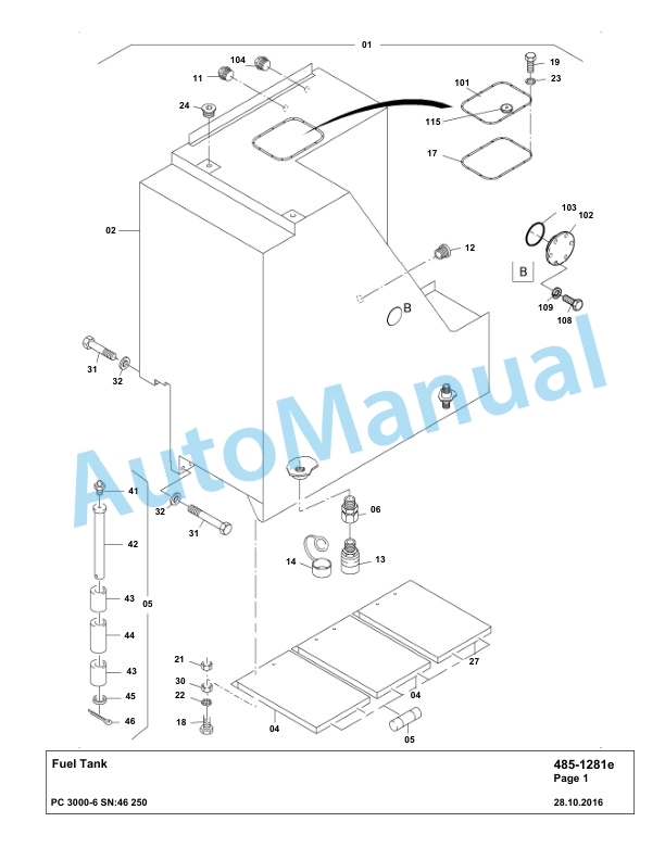 Komatsu PC3000-6 Hydraulic Mining Excavator Parts Manual G46250-2