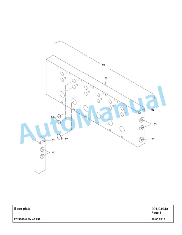 Komatsu PC3000-6 Hydraulic Mining Excavator Parts Manual G46257-5