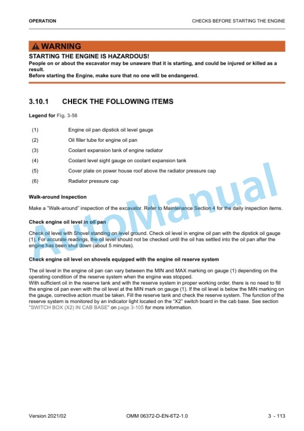 Komatsu PC3000-6 Hydraulic Mining Shovel Operation and Maintenance Manual 06372-D-EN-6T2-P1-1.0 3 Komatsu PC3000-6 Hydraulic Mining Shovel Operation and Maintenance Manual 06372-D-EN-6T2-P1-1.0 - Image 3