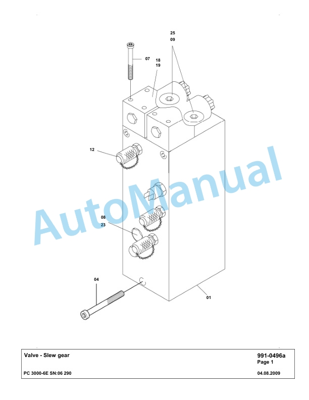 Komatsu PC3000-6E Hydraulic Mining Excavator Parts Manual G06290-5