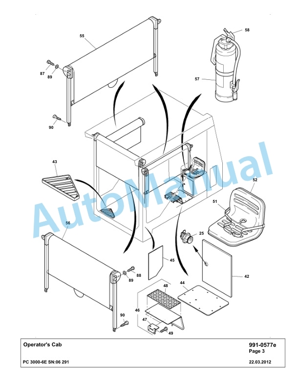 Komatsu PC3000-6E Hydraulic Mining Excavator Parts Manual G06291-5