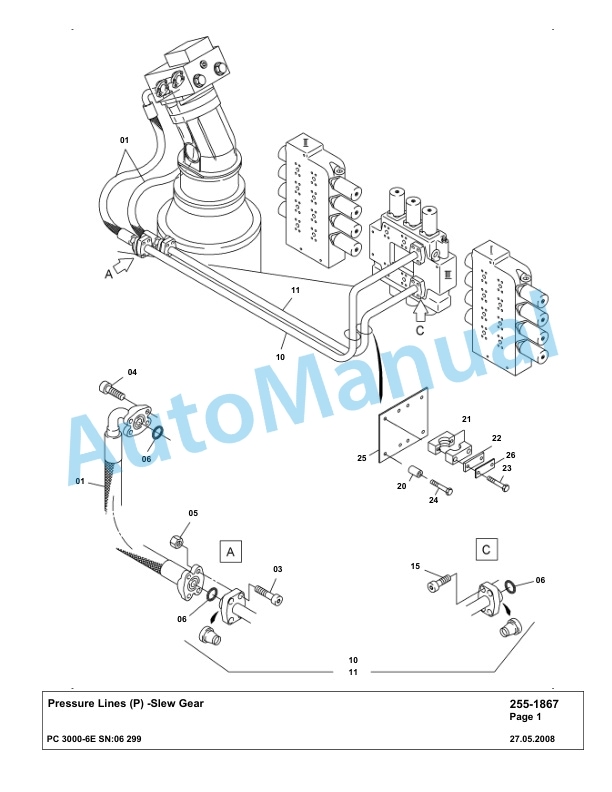 Komatsu PC3000-6E Hydraulic Mining Excavator Parts Manual G06299-2