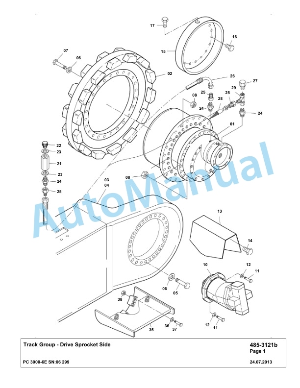 Komatsu PC3000-6E Hydraulic Mining Excavator Parts Manual G06299-4