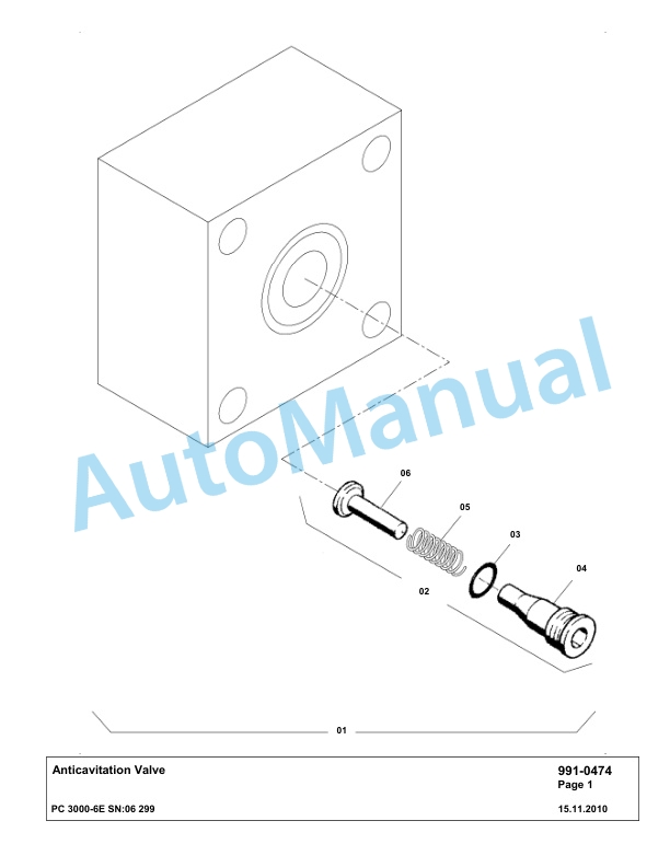 Komatsu PC3000-6E Hydraulic Mining Excavator Parts Manual G06299-5