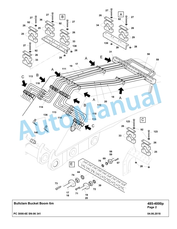 Komatsu PC3000-6E Hydraulic Mining Excavator Parts Manual G06341-4