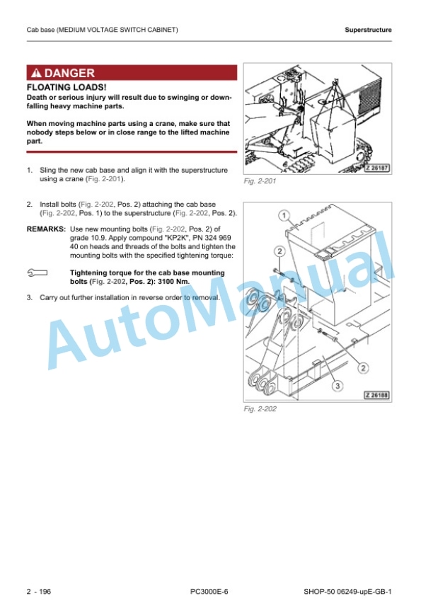 Komatsu PC3000E-6 Hydraulic Mining Shovel Shop Manual 06249-upE-GB-4 5 Komatsu PC3000E-6 Hydraulic Mining Shovel Shop Manual 06249-upE-GB-4 - Image 5