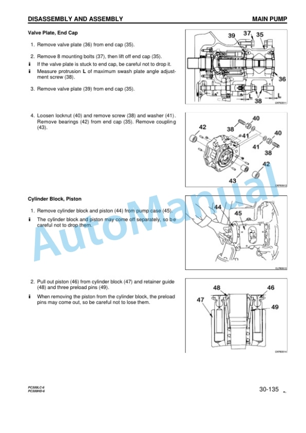Komatsu PC300LC-6, PC300HD-6 Hydraulic Excavator Shop Manual CEBM002901 5 Komatsu PC300LC-6, PC300HD-6 Hydraulic Excavator Shop Manual CEBM002901 - Image 5