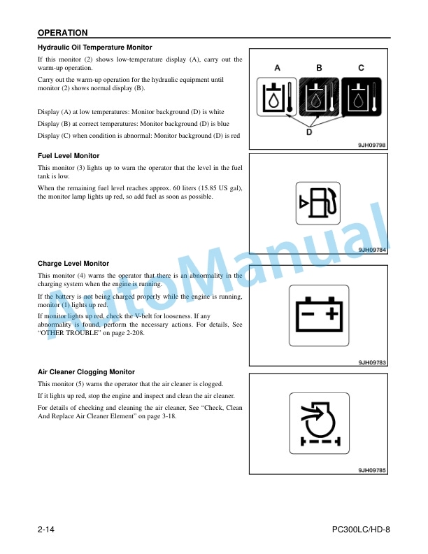 Komatsu PC300LC-8, PC300HD-8 Hydraulic Excavator Operation and Maintenance Manual CEAM005903 2 Komatsu PC300LC-8, PC300HD-8 Hydraulic Excavator Operation and Maintenance Manual CEAM005903 - Image 2