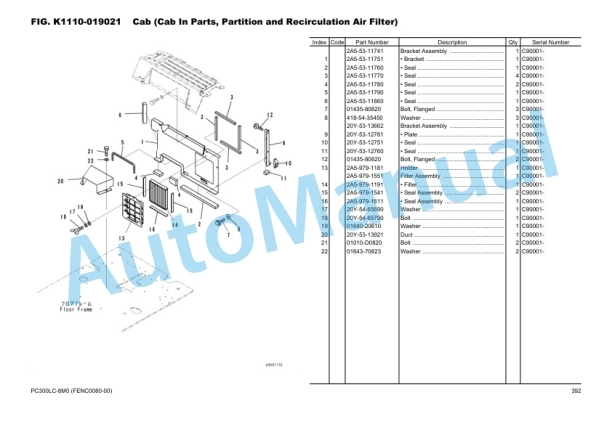 Komatsu PC300LC-8M0 Hydraulic Excavator Parts Manual FENC0080-00 4 Komatsu PC300LC-8M0 Hydraulic Excavator Parts Manual FENC0080-00 - Image 4