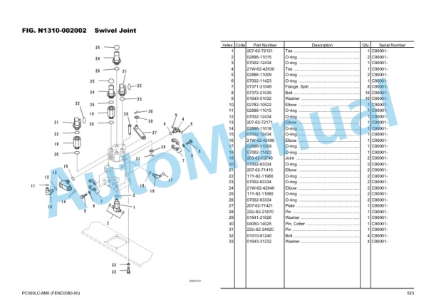 Komatsu PC300LC-8M0 Hydraulic Excavator Parts Manual FENC0080-00 5 Komatsu PC300LC-8M0 Hydraulic Excavator Parts Manual FENC0080-00 - Image 5