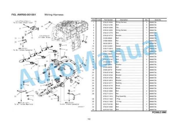 Komatsu PC300LC-8M0, SAA6D114E-3F Parts Manual FEN04125-NI-00 2 Komatsu PC300LC-8M0, SAA6D114E-3F Parts Manual FEN04125-NI-00 - Image 2