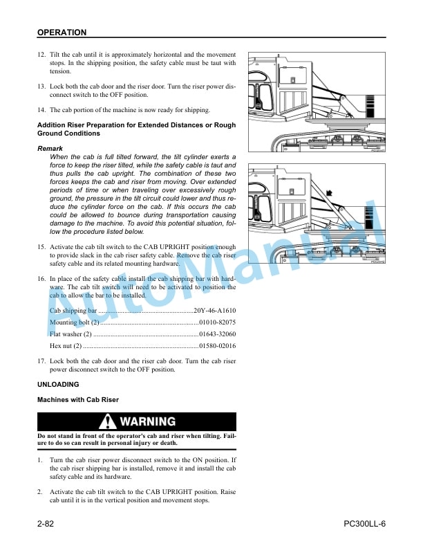 Komatsu PC300LL-6 Hydraulic Excavator Operation and Maintenance Manual CEAM008501 4 Komatsu PC300LL-6 Hydraulic Excavator Operation and Maintenance Manual CEAM008501 - Image 4
