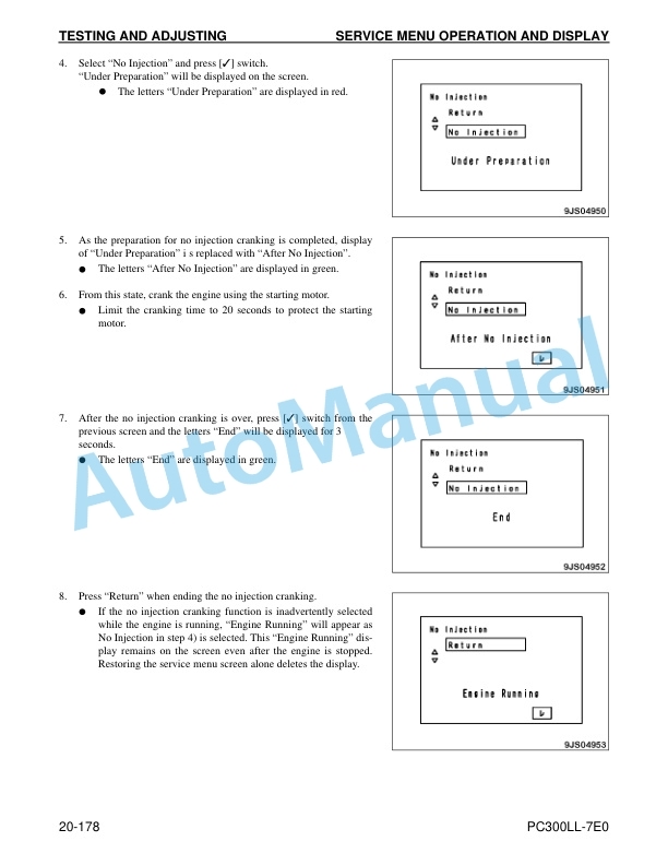 Komatsu PC300LL-7E0 Logging Excavator Shop Manual CEBM017800 3 Komatsu PC300LL-7E0 Logging Excavator Shop Manual CEBM017800 - Image 3