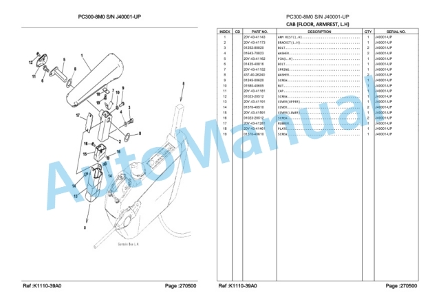 Komatsu PC300SE-8M0, PC300LCSE-8M0 Hydraulic Excavator Parts Manual LEPBP308M2-4