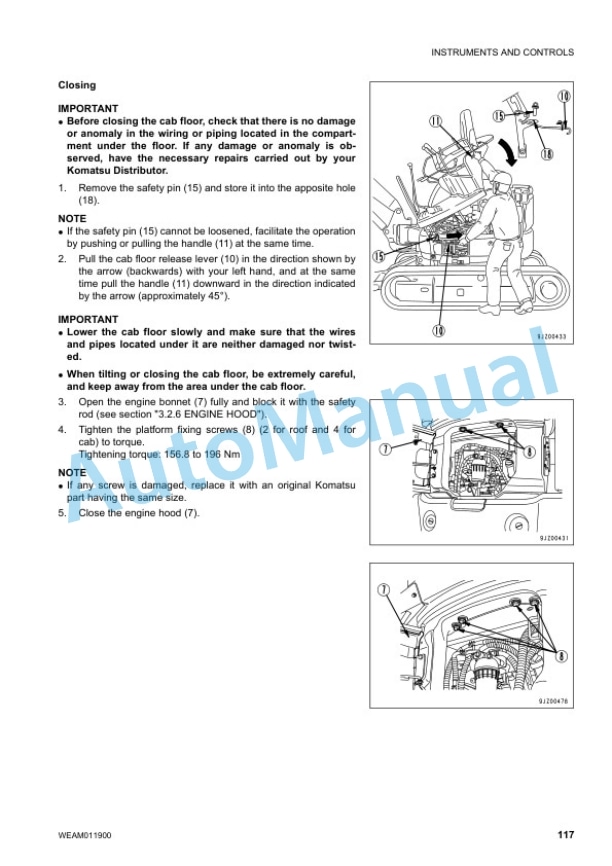 Komatsu PC30MR-3, PC35MR-3 Hydraulic Excavator Operation and Maintenance Manual WEAM011900 3 Komatsu PC30MR-3, PC35MR-3 Hydraulic Excavator Operation and Maintenance Manual WEAM011900 - Image 3