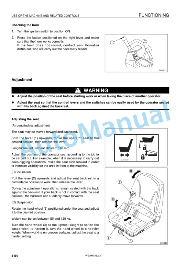 Komatsu PC30MR-3, PC35MR-3 Hydraulic Excavator Operation and Maintenance Manual WEAM015204 3 Komatsu PC30MR-3, PC35MR-3 Hydraulic Excavator Operation and Maintenance Manual WEAM015204 - Image 3