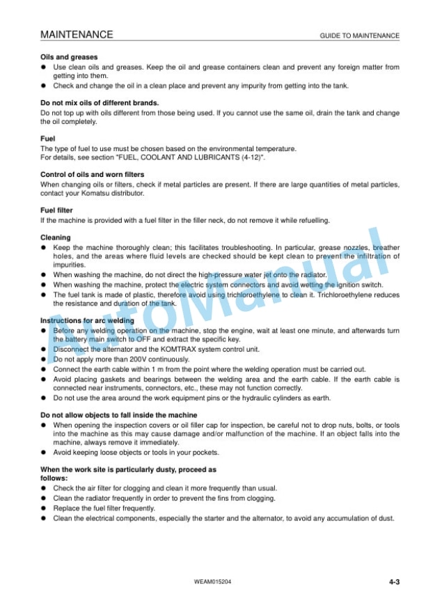 Komatsu PC30MR-3, PC35MR-3 Hydraulic Excavator Operation and Maintenance Manual WEAM015204 4 Komatsu PC30MR-3, PC35MR-3 Hydraulic Excavator Operation and Maintenance Manual WEAM015204 - Image 4