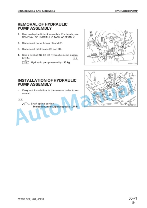 Komatsu PC30R-8, PC35R-8, PC40R-8, PC45R-8 Hydraulic Excavator Shop Manual SEBM012604 5 Komatsu PC30R-8, PC35R-8, PC40R-8, PC45R-8 Hydraulic Excavator Shop Manual SEBM012604 - Image 5