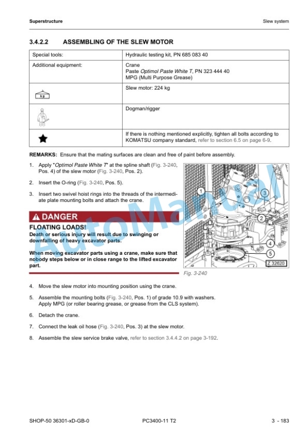 Komatsu PC3400-11M0 Hydraulic Excavator Shop Manual SEN06694-00 5 Komatsu PC3400-11M0 Hydraulic Excavator Shop Manual SEN06694-00 - Image 5