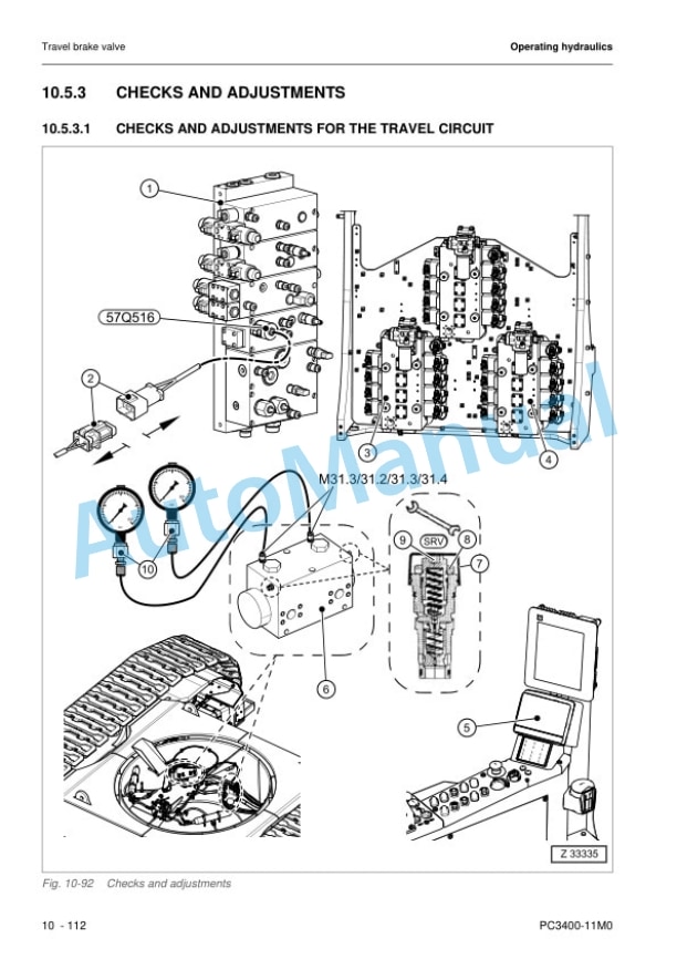 Alternative view of Komatsu PC3400-11M0 Hydraulic Mining Shovel Shop Manual SEN06694-03