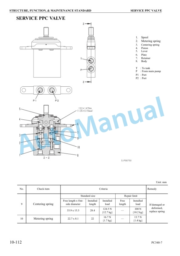 Alternative view of Komatsu PC340LC-7K, PC340NLC-7K Hydraulic Excavator Shop Manual UEBM001501
