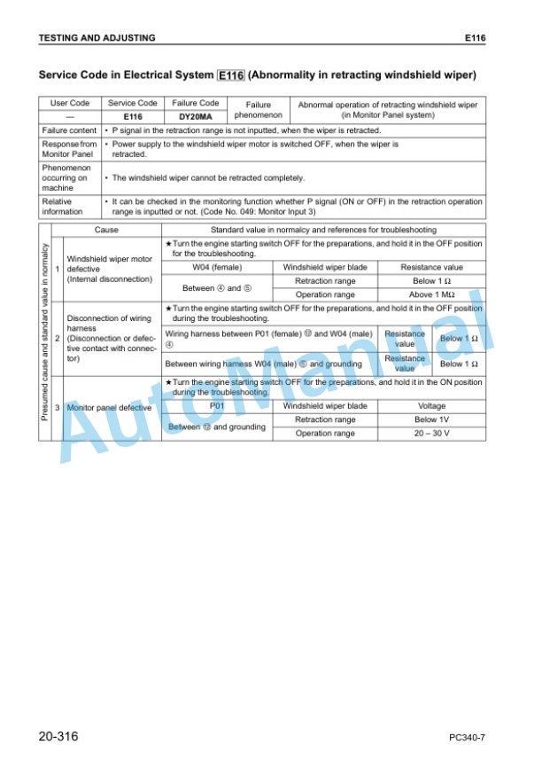 Komatsu PC340LC-7K, PC340NLC-7K Hydraulic Excavator Shop Manual UEBM001501 4 Komatsu PC340LC-7K, PC340NLC-7K Hydraulic Excavator Shop Manual UEBM001501 - Image 4