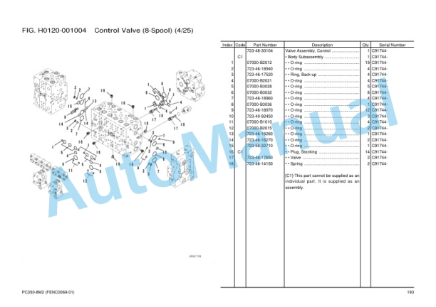 Komatsu PC350-8M2 Hydraulic Excavator Parts Manual FENC0069-01 3 Komatsu PC350-8M2 Hydraulic Excavator Parts Manual FENC0069-01 - Image 3