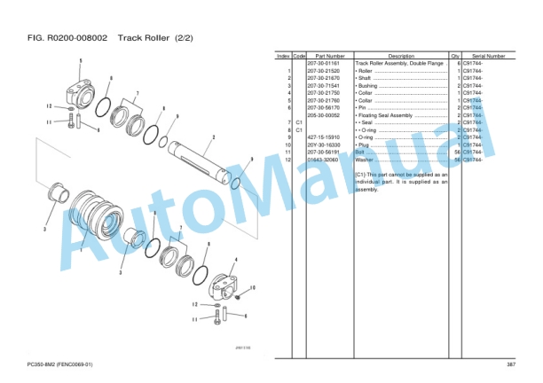 Komatsu PC350-8M2 Hydraulic Excavator Parts Manual FENC0069-01 5 Komatsu PC350-8M2 Hydraulic Excavator Parts Manual FENC0069-01 - Image 5
