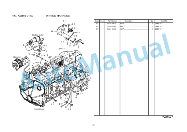 Komatsu PC350LC-7 Parts Manual FEN1608-00-NI00 2 Komatsu PC350LC-7 Parts Manual FEN1608-00-NI00 - Image 2