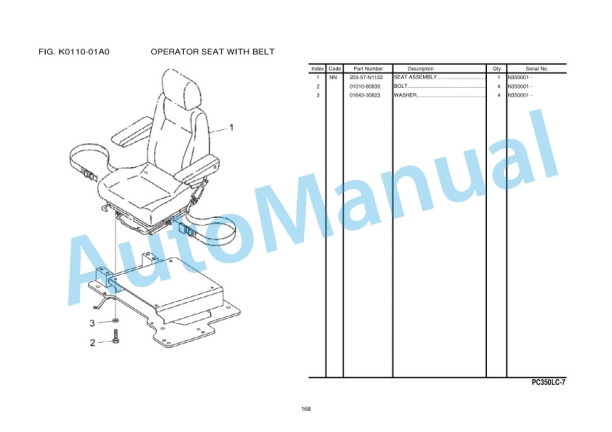 Komatsu PC350LC-7 Parts Manual FEN1608-00-NI00 3 Komatsu PC350LC-7 Parts Manual FEN1608-00-NI00 - Image 3