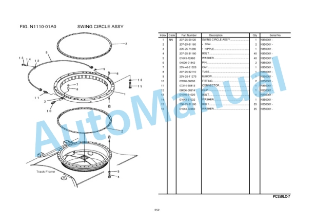 Komatsu PC350LC-7 Parts Manual FEN1608-00-NI00 4 Komatsu PC350LC-7 Parts Manual FEN1608-00-NI00 - Image 4