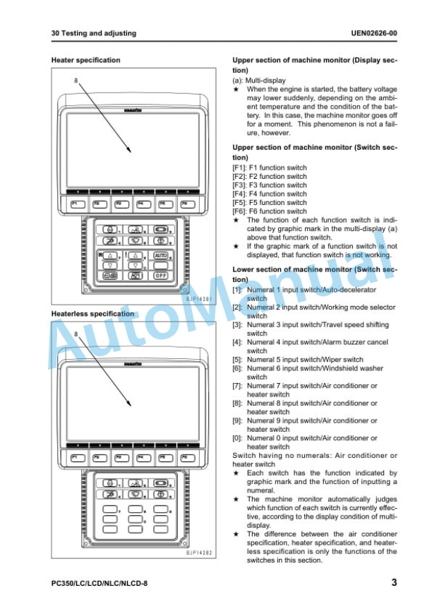 Komatsu PC350LC-8, PC350LCD-8, PC350NLC-8, PC350NLCD-8 Galeo Hydraulic Excavator Shop Manual UEN01983-00 3 Komatsu PC350LC-8, PC350LCD-8, PC350NLC-8, PC350NLCD-8 Galeo Hydraulic Excavator Shop Manual UEN01983-00 - Image 3