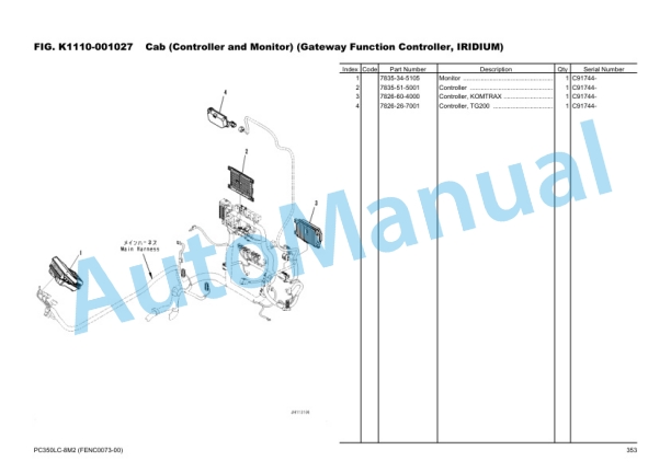 Komatsu PC350LC-8M2 Hydraulic Excavator Parts Manual FENC0073-00 4 Komatsu PC350LC-8M2 Hydraulic Excavator Parts Manual FENC0073-00 - Image 4