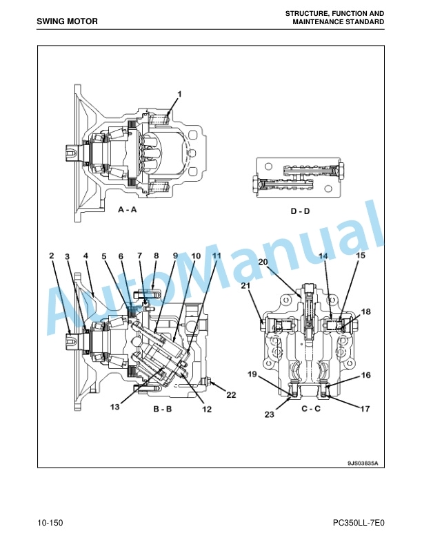 Alternative view of Komatsu PC350LL-7E0 Logging Excavator Shop Manual CEBM024301