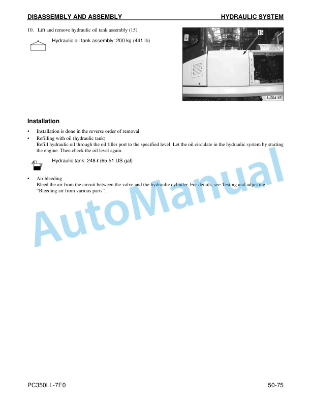 Komatsu PC350LL-7E0 Logging Excavator Shop Manual CEBM024301 5 Komatsu PC350LL-7E0 Logging Excavator Shop Manual CEBM024301 - Image 5