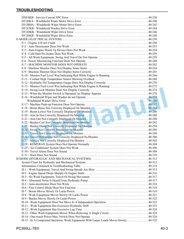 Komatsu PC350LL-7E0 Logging Road Builer Excavator Shop Manual CEBM024301 3 Komatsu PC350LL-7E0 Logging Road Builer Excavator Shop Manual CEBM024301 - Image 3
