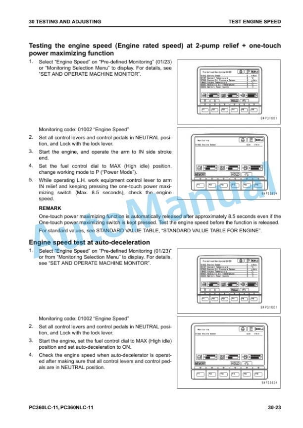 Alternative view of Komatsu PC360-11, PC360LC-11, PC360NLC-11 Hydraulic Excavator Shop Manual UENBM00393