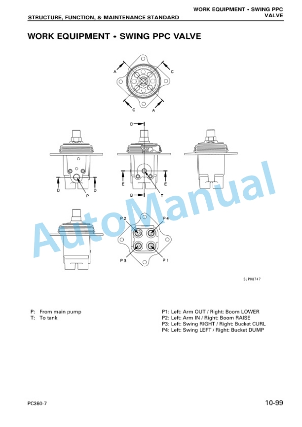 Alternative view of Komatsu PC360-7 Hydraulic Excavator Shop Manual SMEH3607M0