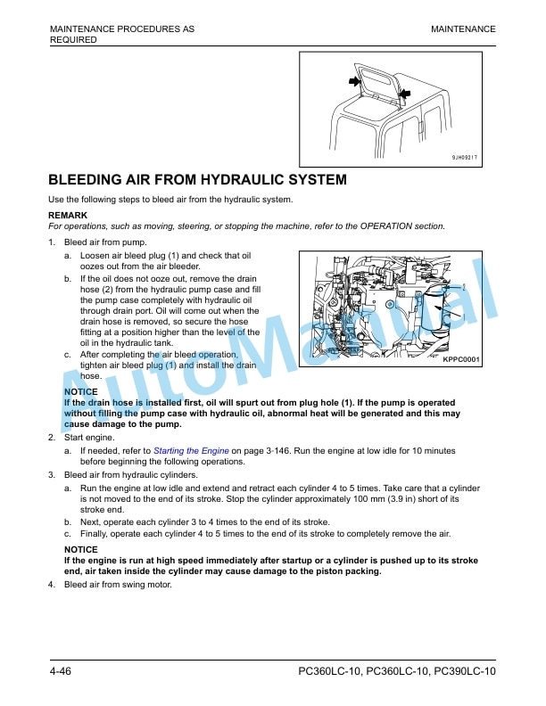 Komatsu PC360LC-10, PC390LC-10 Hydraulic Excavator Operation and Maintenance Manual CEAM025407 5 Komatsu PC360LC-10, PC390LC-10 Hydraulic Excavator Operation and Maintenance Manual CEAM025407 - Image 5