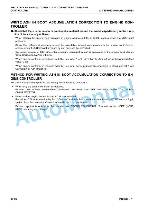 Alternative view of Komatsu PC360LC-11 Hydraulic Excavator Shop Manual SEN06513-17
