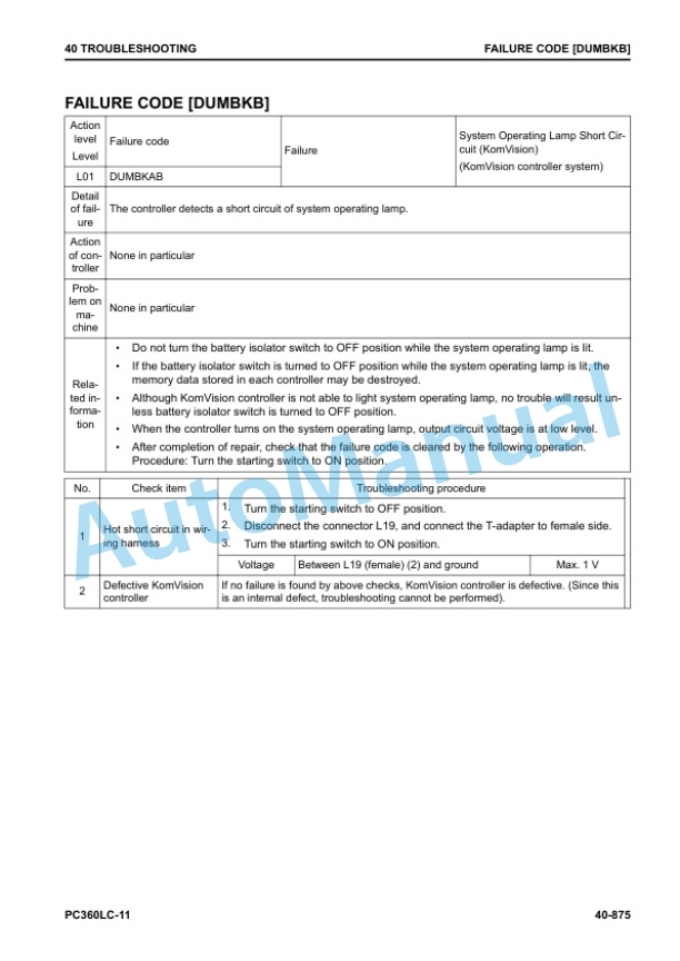 Komatsu PC360LC-11 Hydraulic Excavator Shop Manual SEN06699-01 4 Komatsu PC360LC-11 Hydraulic Excavator Shop Manual SEN06699-01 - Image 4