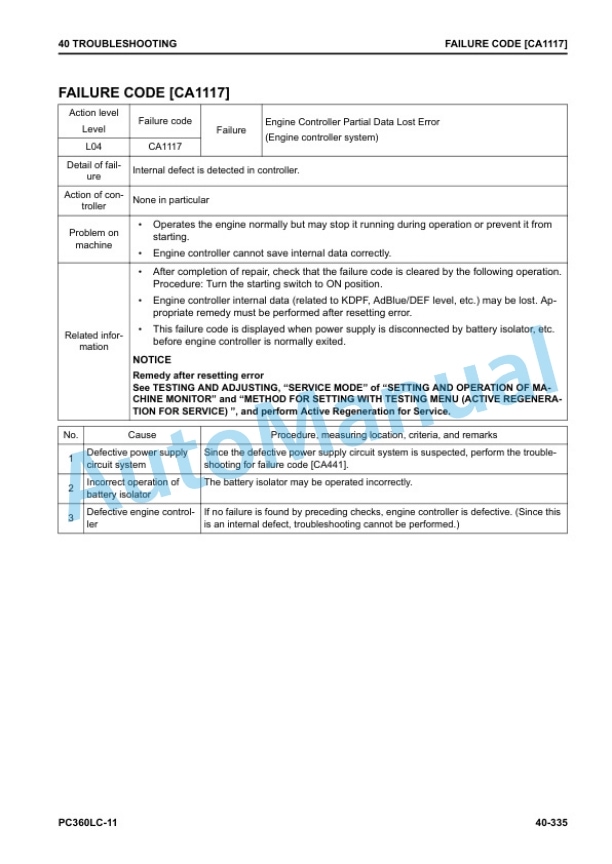 Komatsu PC360LC-11 Hydraulic Excavator Shop Manual SEN06699-07 3 Komatsu PC360LC-11 Hydraulic Excavator Shop Manual SEN06699-07 - Image 3