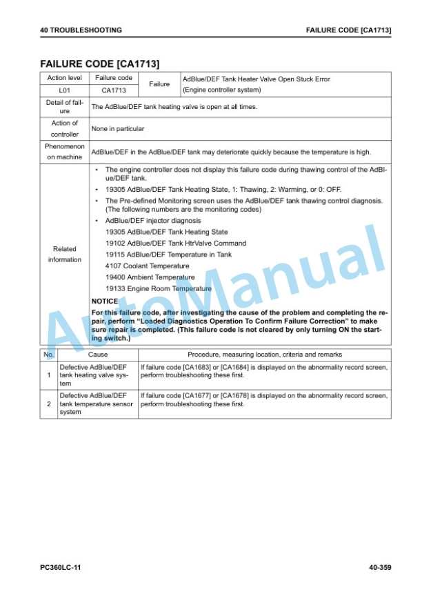 Komatsu PC360LC-11 Hydraulic Excavator Shop Manual SEN06739-00 3 Komatsu PC360LC-11 Hydraulic Excavator Shop Manual SEN06739-00 - Image 3