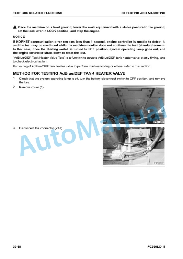 Alternative view of Komatsu PC360LC-11 Hydraulic Excavator Shop Manual SEN06739-06