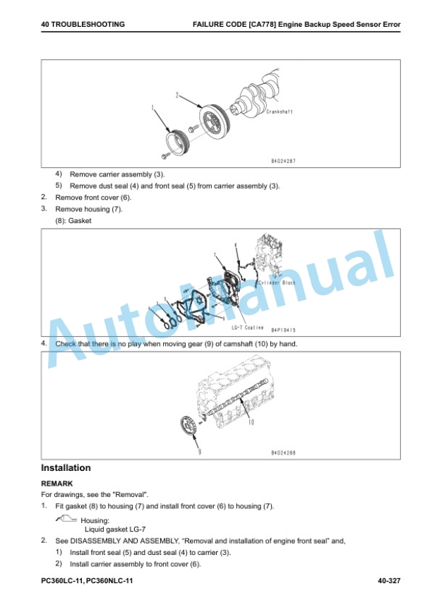 Komatsu PC360LC-11, PC360NLC-11 Hydraulic Excavator Shop Manual UENBM00390 3 Komatsu PC360LC-11, PC360NLC-11 Hydraulic Excavator Shop Manual UENBM00390 - Image 3