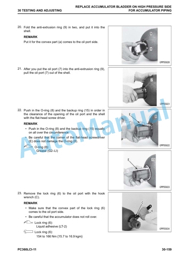 Alternative view of Komatsu PC360LCi-11 Hydraulic Excavator Shop Manual SEN06601-09